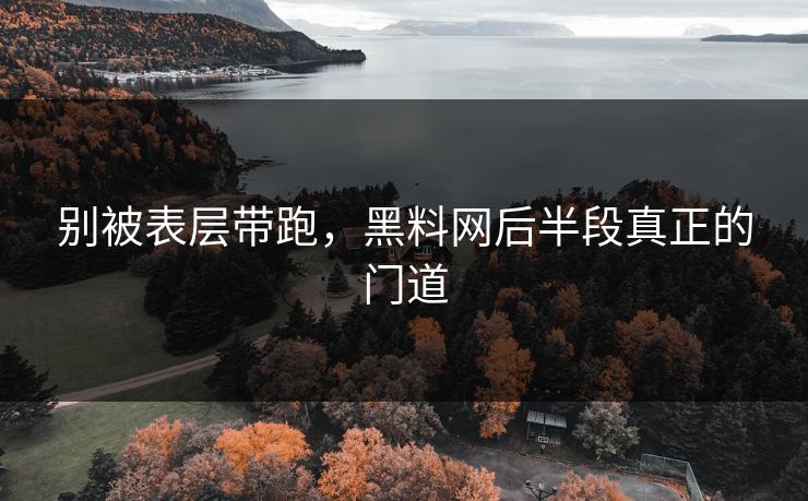 别被表层带跑，黑料网后半段真正的门道